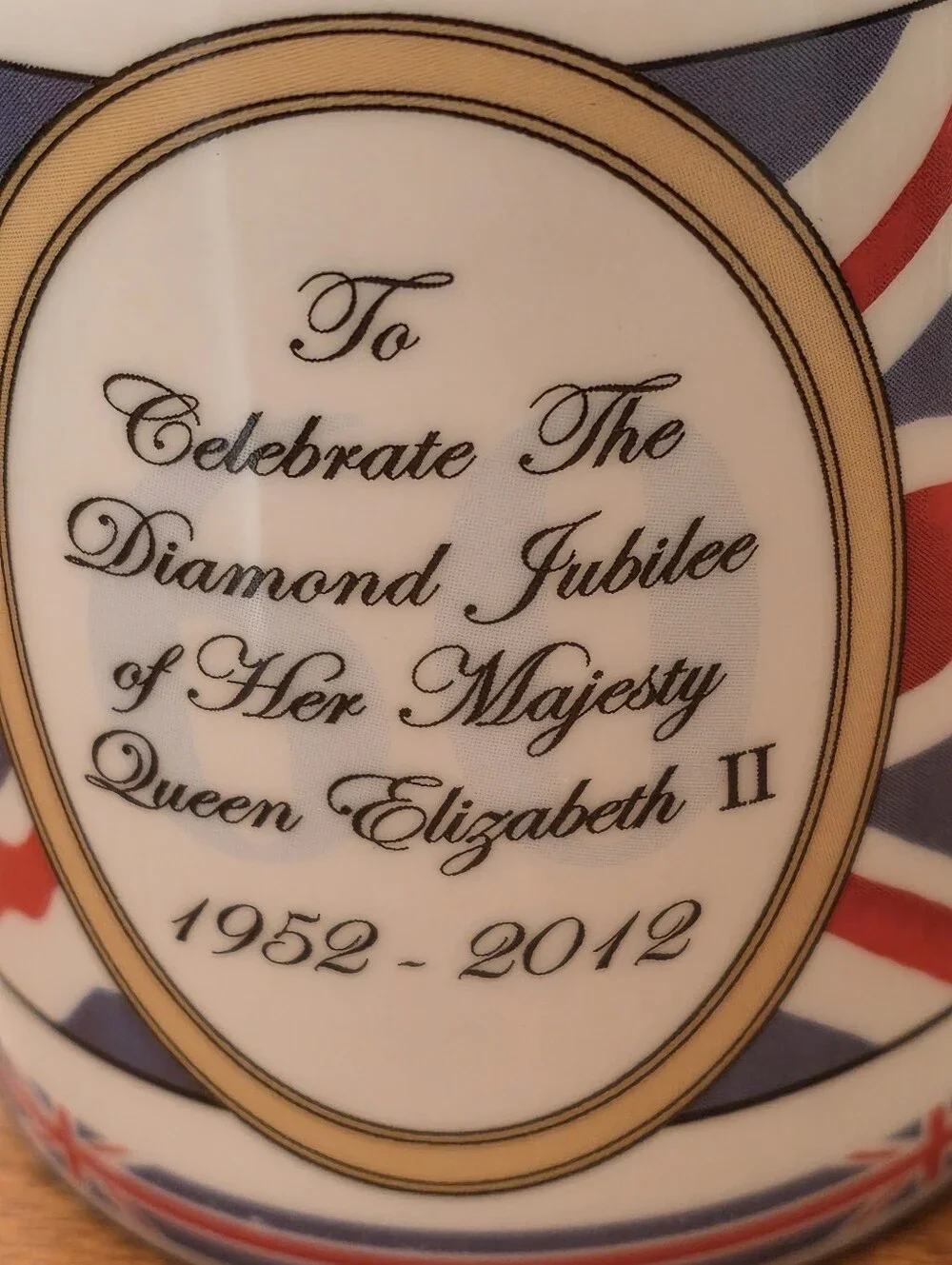 Queen Elizabeth II Diamond Jubilee 1952-2012 Mug